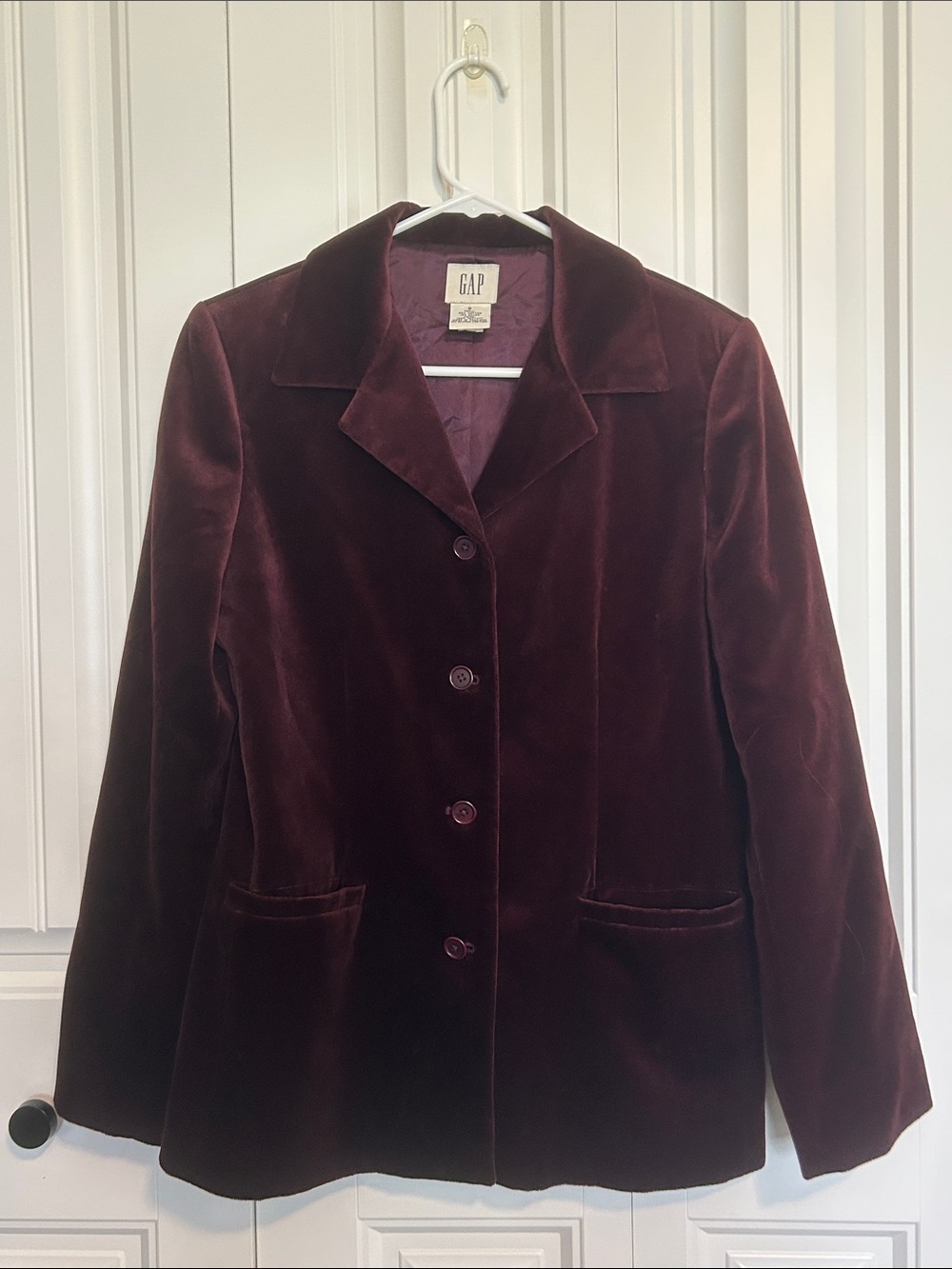 GAP Velvet Blazer Jacket - Burgundy